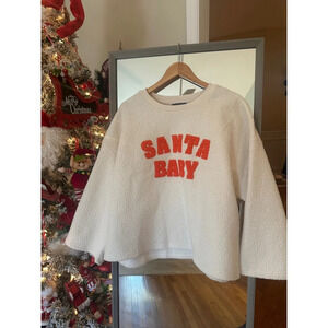 Hudson Gray Santa Baby Sweater M White Orange